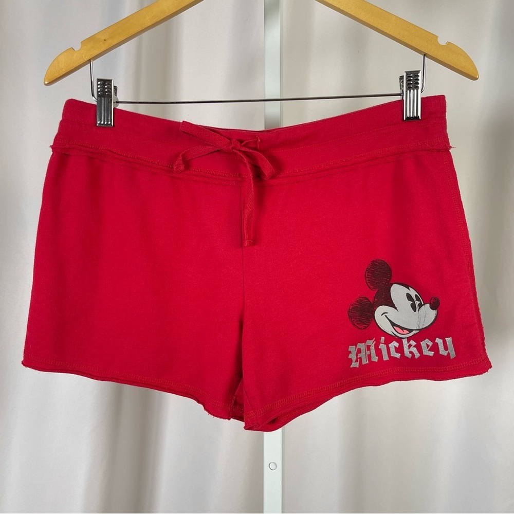 Disney Mickey Mouse Juniors Medium Athletic Sweat Shorts Cozy Lounge Drawstring